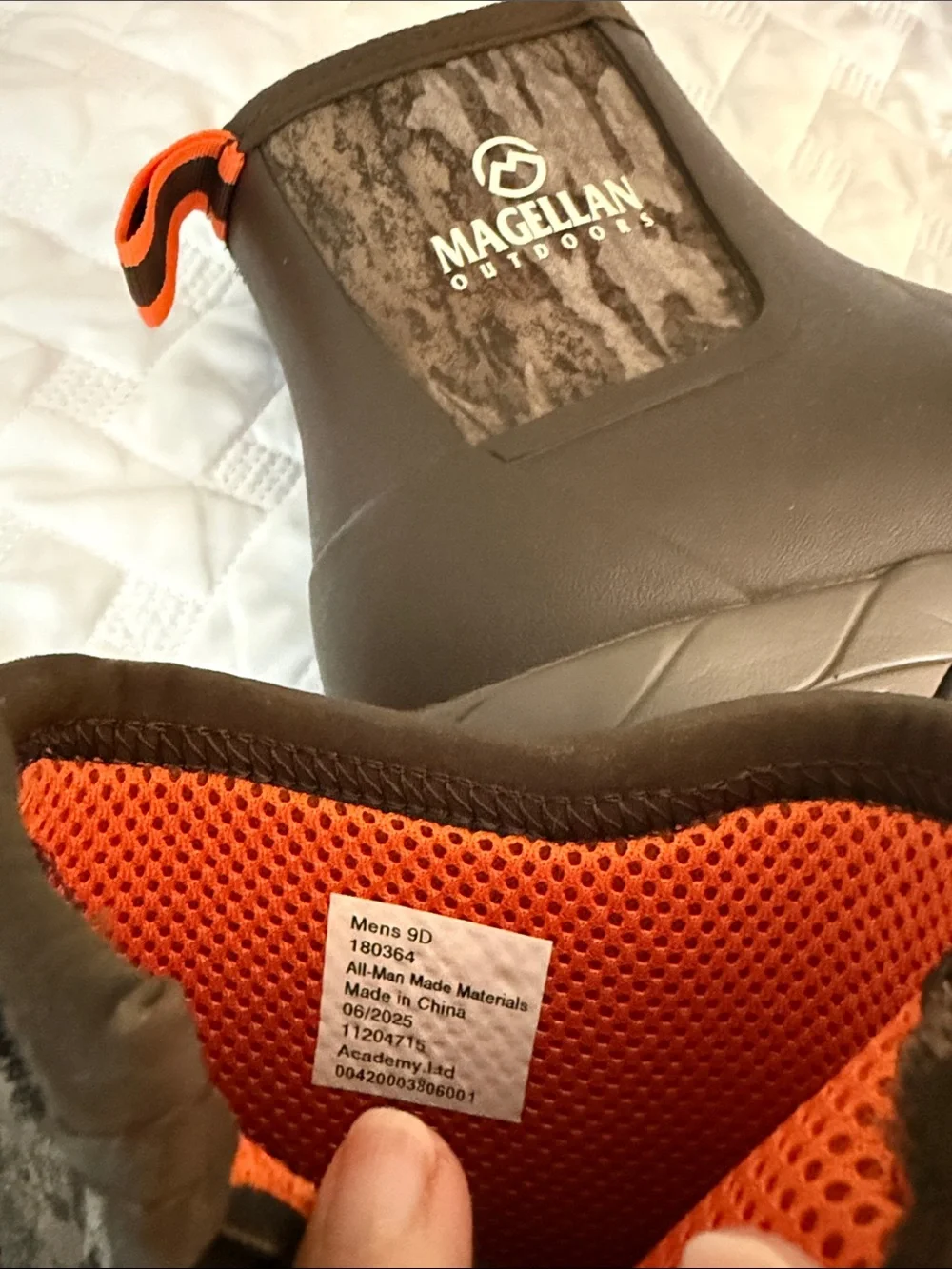Magellan Outdoors Brown Waterproof Rain & Snow Ankle Boots with Orange Accent